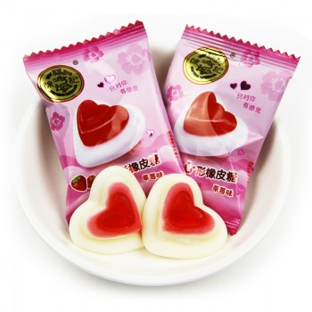 徐福记心形橡皮糖 草莓味 结婚喜糖 散装500g