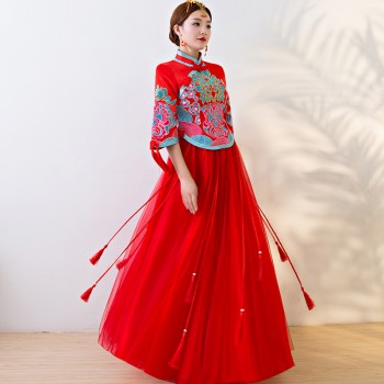 秀禾服新娘2017新款夏季中式婚纱礼服敬酒服结婚服古装嫁衣秀和服