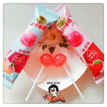 徐福记果汁棒棒糖 草莓味/蜜桃味 结婚喜糖 散装500g