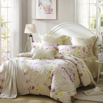 LOVO 家纺罗莱生活荣誉出品 床上用品四件套全棉田园被套床单1.5m床自由时光