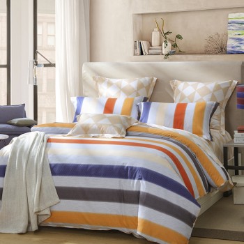 LOVO 家纺罗莱生活荣誉出品 全棉四件套简约舒适被套床单套件 彩梦空间