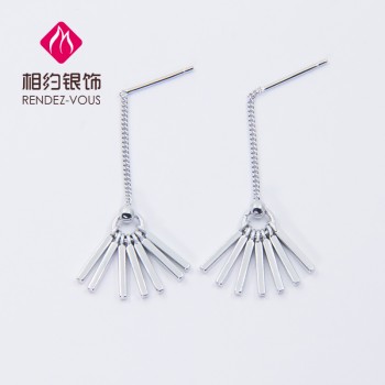 相约银饰2017新款流苏耳钉女日韩长款气质时尚耳环 防过敏