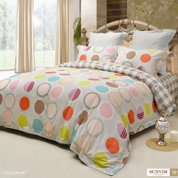 孚日家纺专柜同步正品细腻柔软亲肤全棉斜纹印花印象至美四件套