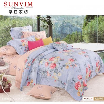 孚日家纺欧若风情舒适保暖四件套纯棉加厚床上全棉床单被套