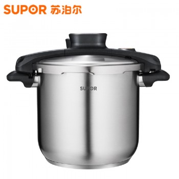 苏泊尔巧易旋压力锅304不锈钢高压锅7.6L电磁炉燃气通用YW22M1
