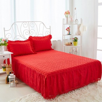 婚庆夹棉床裙床罩单件加棉床套加厚床单席梦思保护套