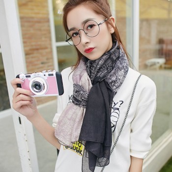 2017新款韩国棉爆款拷边义乌民族风图案围巾披肩OEM定制