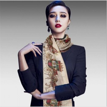 防晒丝巾 百搭款巴厘纱女围巾 超长民族风披肩印花丝巾
