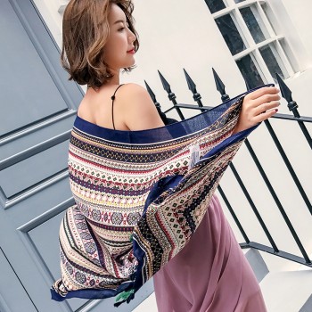 围巾女披肩两用百变海滩纱巾沙滩巾超大海边夏季防晒丝巾新款2017