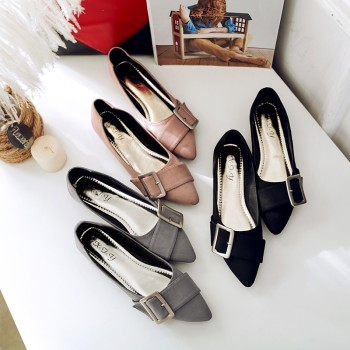 2017新款休闲四季单鞋韩版尖头平底鞋平跟鞋浅口女鞋