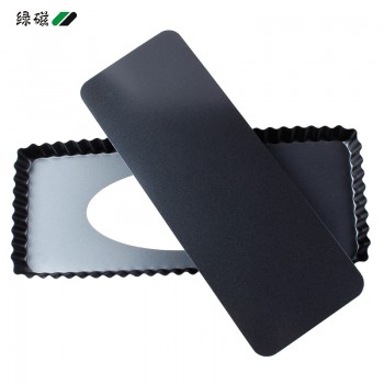 绿磁 烘焙模具 活底长方形烤盘 PIZZA披萨盘 菊花边烤盘大号