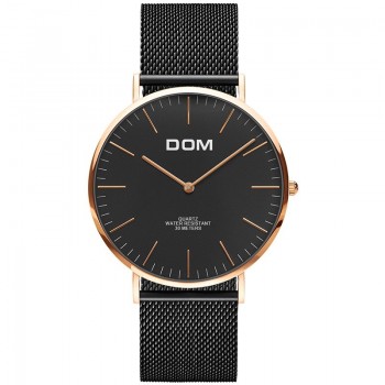 DOM 正品男士手表精钢网带石英男表简约防水腕表