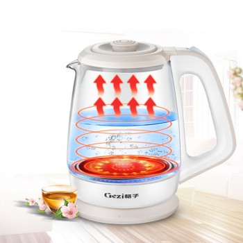 格子1.5升 蓝光超炫速热电热水壶 高硼硅玻璃壶